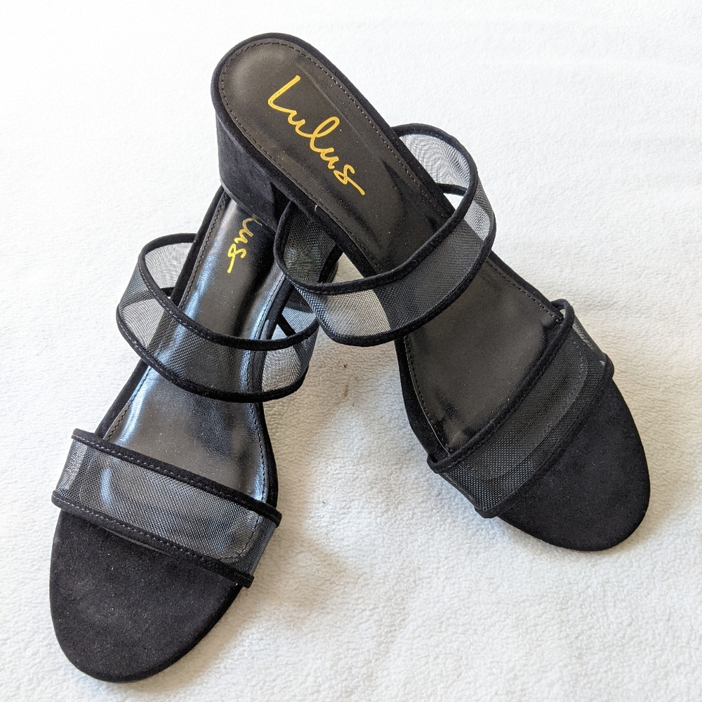 Lulu's black slide sandals size 10 NWOT
